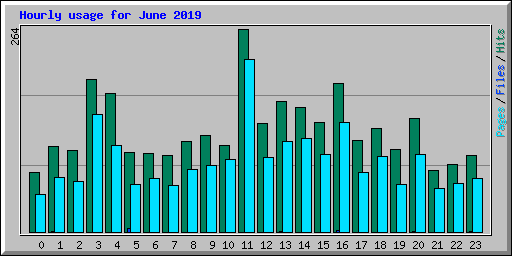 Hourly usage for June 2019
