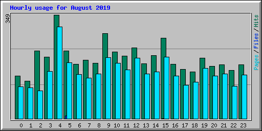 Hourly usage for August 2019
