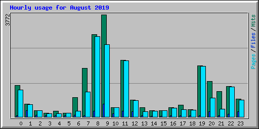 Hourly usage for August 2019